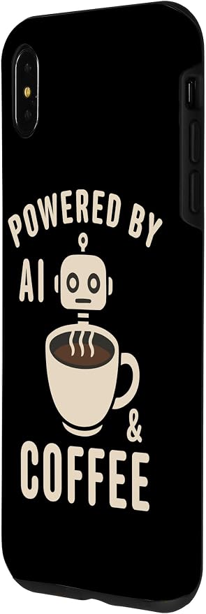 Powered by AI and Coffee Robot Case for iPhone XS Max - Image 2