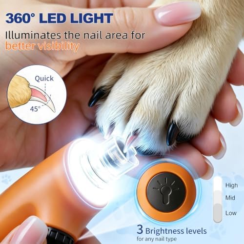 Pet Nail Grinder, Super Quiet Stepless Speed Electric Dog Nail Trimmer - Image 3