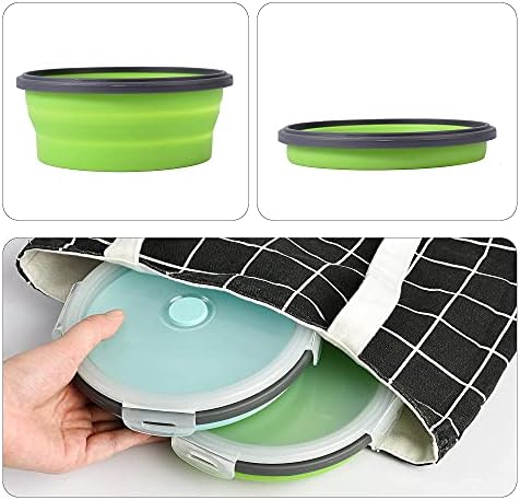 2 Pack Collapsible Silicone Travel Dog Bowls with Lids - Portable Pet Feeders, 17 oz 500ml - Image 7