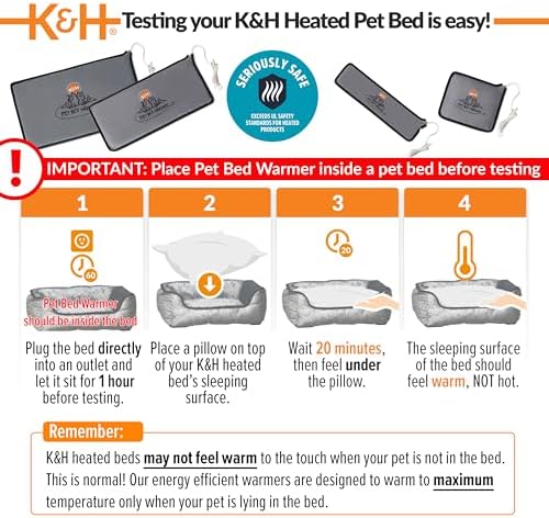K&H Pet Bed Warmer, Safety Listed, Cat Heating Pad, Small 10.25x9.25in Gray - Image 6