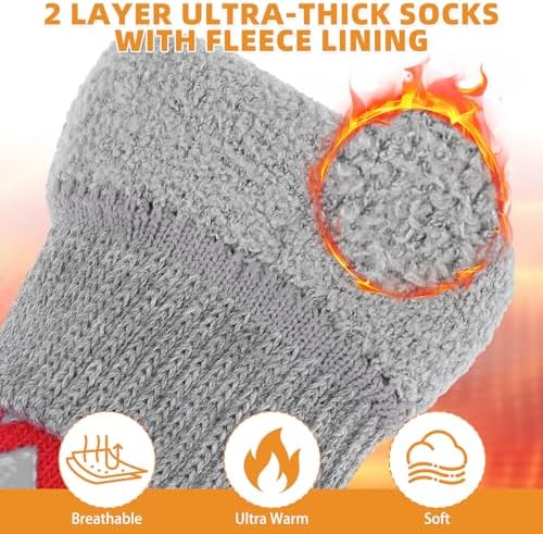 KOOLTAIL Dog Socks to Prevent Licking Paws, Dog Christmas Outfit Shoes for Winter Snow Pavement, Warm Fleece Pet Boots & Paw Protector for Hardwood Floors Anti Slip, Small Medium Large Size, Red M - Image 6