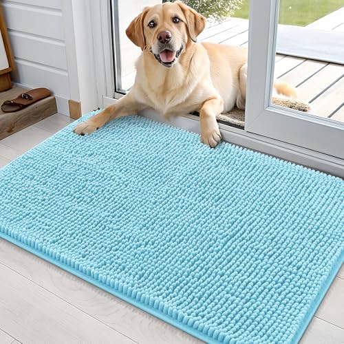 OLANLY Dog Door Mat for Muddy Paws 35x24, Super Absorbent Chenille Mud Mat by OLANLY