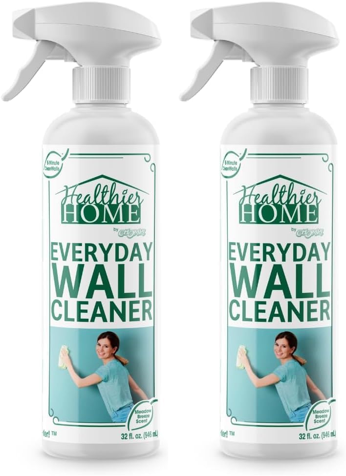 CHOMP! Painted Wall Cleaner Spray: Healthier Home 5-Minute CleanWalls 4-in-1 Multipurpose, Ceiling and Baseboard Cleaning - Dirt, Dust, Odor and Stain Remover - 32 Oz (Meadow Breeze)…… (Pack of 2) by CHOMPHealthierHome