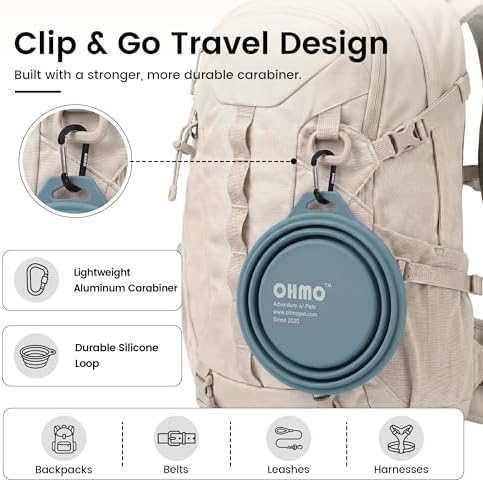 OHMO Large Collapsible Dog Bowls for Travel, 27oz, 2pcs, Dark&Light Blue - Image 5