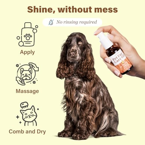 Pet Fur Care Oil - Detangles, Reduces Shedding - Adds Shine with Collagen & Natural Oils - Leave-in Conditioner for Dogs & Cats - 1.01 fl. oz - Image 5
