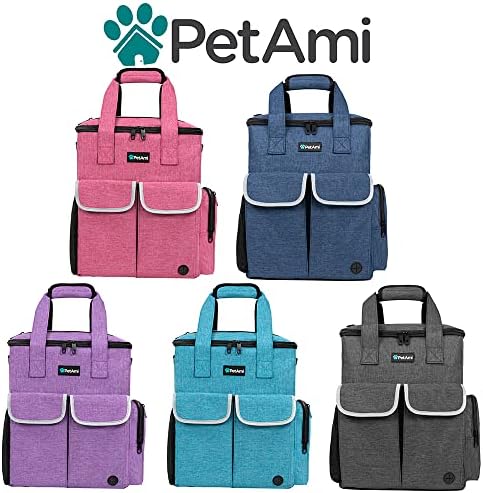 PetAmi Dog Travel Bag Organizer, Pet Supplies Diaper Tote, Navy Blue - Image 7