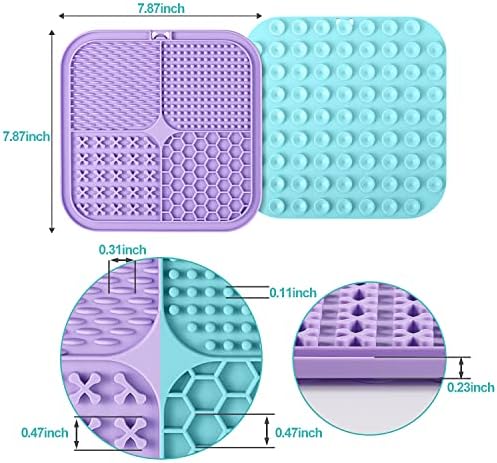 LUKITO 3PCS Licking Mat for Dogs & Cats with Suction Cups, Dog Peanut Butter Lick Pads for Anxiety Relief & Boredom Reducer, Slow Feeder Dog Bowls, Perfect for Bathing, Grooming and Training - Image 6