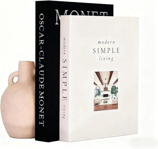 Decorative Books for Home Decor,2 Pcs Modern Minimalist Faux Book for Home Decoration,Coffee Table Decor,Living Room Aesthetic Accent (E2) by Unknown