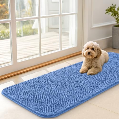 OLANLY Dog Door Mat for Muddy Paws 47x17, Super Absorbent Chenille Mud Mat by OLANLY