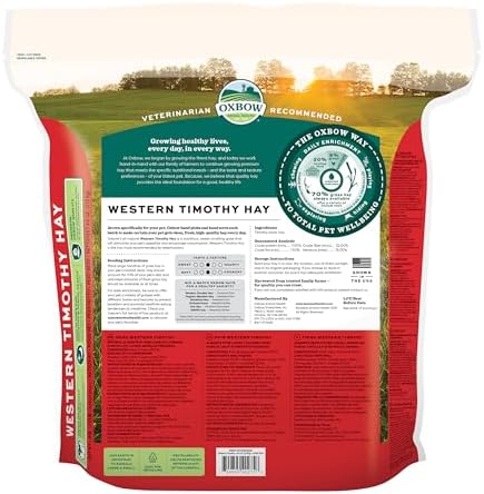 Oxbow Western Timothy Hay, Rabbit & Guinea Pig Hay, High Fiber, USA, 40 oz - Image 2