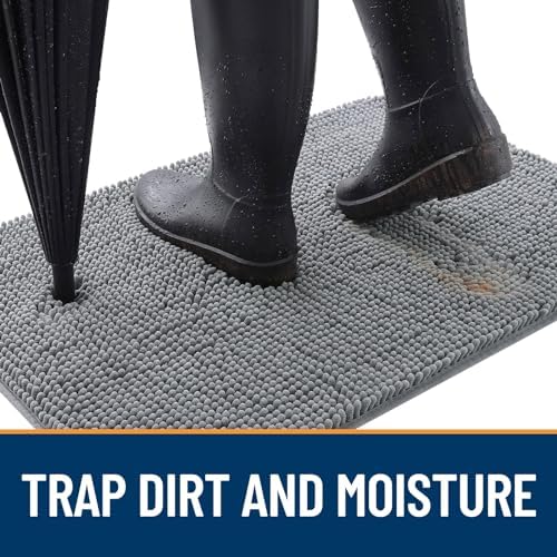 OLANLY Dog Door Mat for Muddy Paws 54x32, Super Absorbent Chenille Mud Mat - Image 2