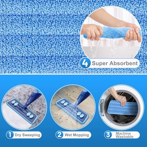 Microfiber Hardwood Floor Mop - Spray Mop with 4 Washable Pads - Image 3