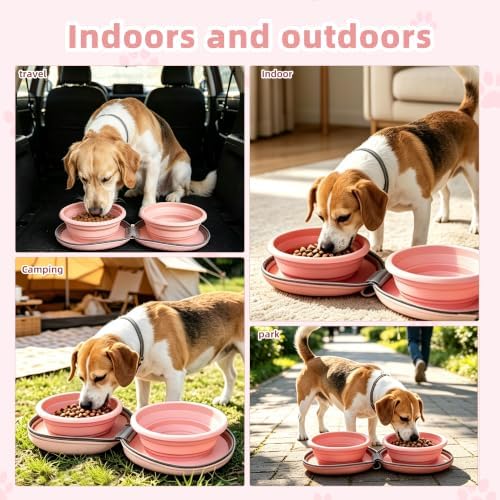 Zegcohjave 2-in-1 Collapsible Dog Bowls,Portable Dog Food and Water Bowl - Image 7
