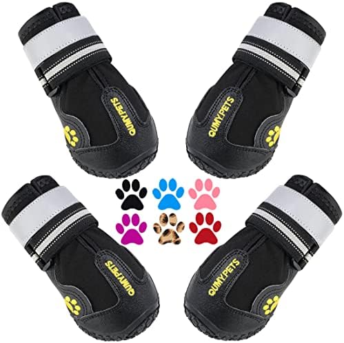 QUMY Dog Shoes for Hot Pavement, Dog Snow Boots & Paw Protectors for Winter by QUMY