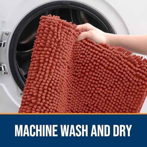 OLANLY Dog Door Mat for Muddy Paws 48x30, Super Absorbent Chenille Mud Mat - Image 5