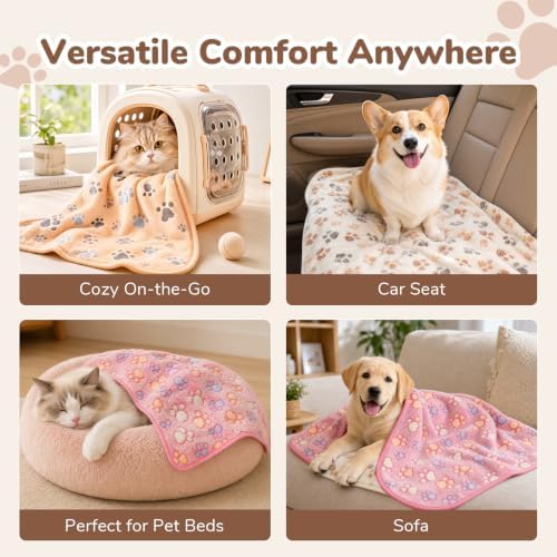 Dog Cat Small Animal Puppy Playpen Crate with 2 Blankets, Medium, Pink - Image 4