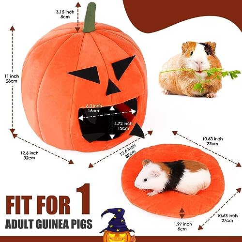 Guinea Pig Hideout - Guinea Pig Bed, Halloween Style Small Pet Hides, Ideal Bed for Small Pets, Pumpkin Shape, Orange - Image 6