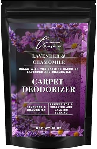 Lapew Lavender & Chamomile Carpet Deodorizer Powder - Pet Safe Freshener for Vacuuming | Scented Odor Eliminator for Home | 16 oz by Lapew