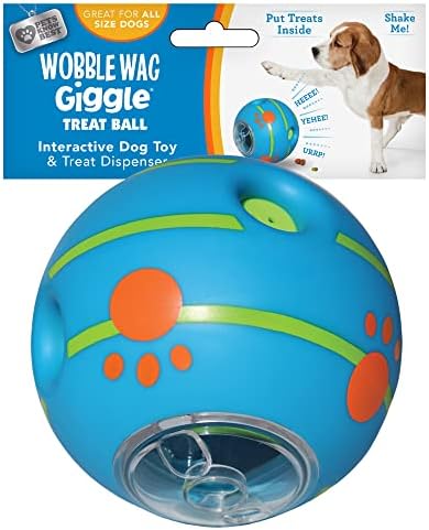Wobble Wag Giggle Treat Ball- Interactive Dog Toy & Treat Dispenser, Fun Giggle Sounds When Rolled or Shaken, Great for Dogs! Pets Know Best by WobbleWagGiggle