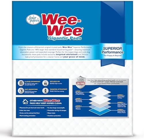 Four Paws Wee-Wee Superior Performance Gigantic Dog Pee Pads, 100 Count - Image 2