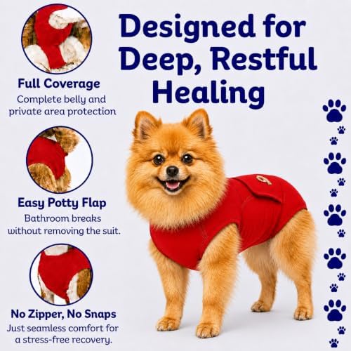 Surgi Snuggly Dog Surgery Recovery Suit, Cone Alternative, Spay/Neuter ML - Image 4