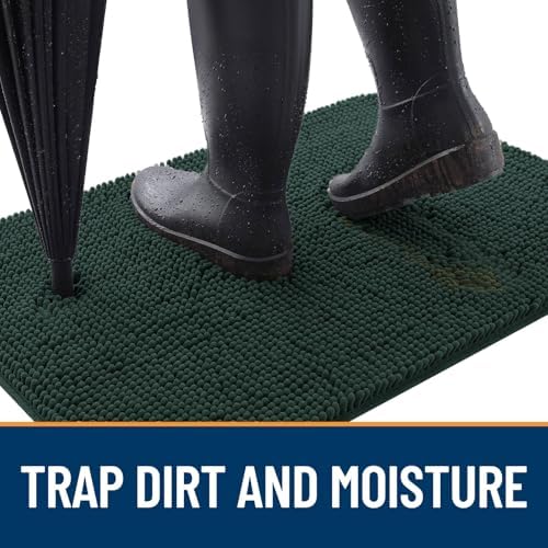 OLANLY Dog Door Mat for Muddy Paws 30x17, Super Absorbent Chenille Mud Mat - Image 2