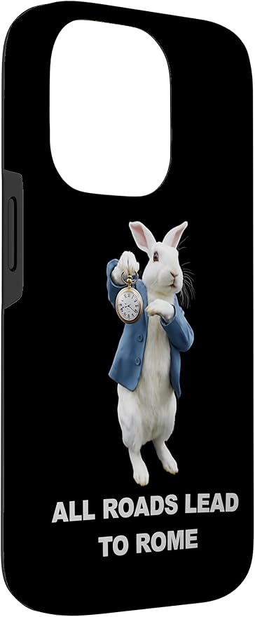 Funny AI Rabbit Meme Tshirt - All Roads Lead to Rome Humor Case for iPhone 14 Pro - Image 3