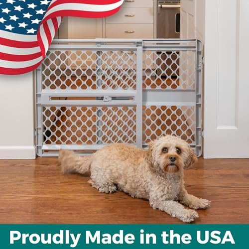 MYPET Universal Pet Gate: 26” - 42” Wide Dog Gate for Doorways with Pressure Fit or Swinging Door Hardware Mounting Types Included: 26" Tall; Gray - Image 6