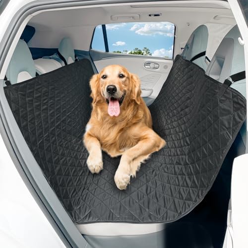 Dog Car Seat Cover for Back Seat, Large Universal Fit Bench Car Seat Cover, Waterproof Dog Hammock for Car with Adjustable Straps, Durable Seat Protector for Cars, Trucks & SUVs, Black by Unknown
