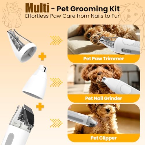 Dog Grooming Kit with Vacuum, 12000Pa Pet Electric Clipper & Nail Grinder - Image 4