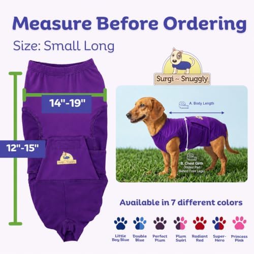 Surgi Snuggly Dog Surgery Recovery Suit, Cone Alternative, Spay/Neuter SL - Image 6