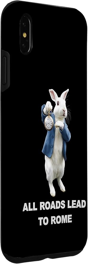 Funny AI Rabbit Meme Tshirt - All Roads Lead to Rome Humor Case for iPhone Xs Max - Image 3