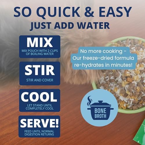 Under the Weather Easy to Digest Bland Diet for Sick Dogs - Always Be Ready - Contains Electrolytes - Gluten Free, All Natural, Freeze Dried 100% Human Grade Meats - 6 Pack Chicken, Rice & Bone Broth - Image 4