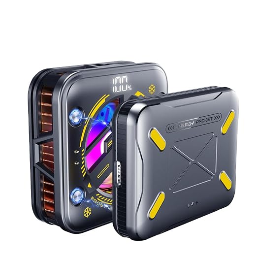 Magnetic Phone Cooler with Battery,Rechargeable Wireless Cooling Fan for iPhone/iPad,Phone Cooling Case Radiator Heatsink with RGB LED for iPhone MagSafe Series/Samsung/Android by Unknown
