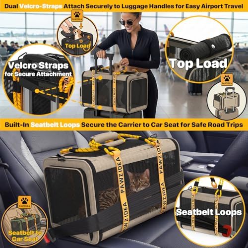 PAWZIDEA Expandable Pet Carrier for Small Cats & Dogs, TSA Airline Approved - Image 6