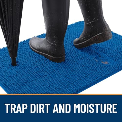 OLANLY Dog Door Mat for Muddy Paws 50x30, Super Absorbent Chenille Mud Mat - Image 2