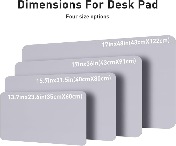 Aothia Large PU Leather Desk Pad Protector - Non-Slip Mouse Pad & Writing Mat for Office/Home, Waterproof, Easy to Clean (23.6" x 13.7", Smoky Lavender) - Image 6