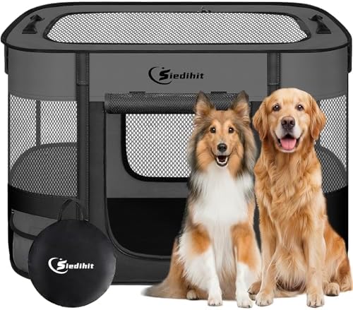 Siedihit 35" Dog Playpen,Cat Puppy Pen, Pet Portable Crate Indoor Outdoor by Siedihit