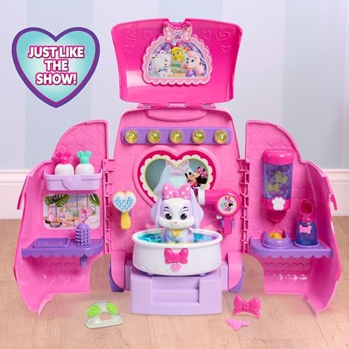 Disney Jr. Minnie Mouse Groom & Go Pet Salon Playset with Lights, Sounds - Image 2