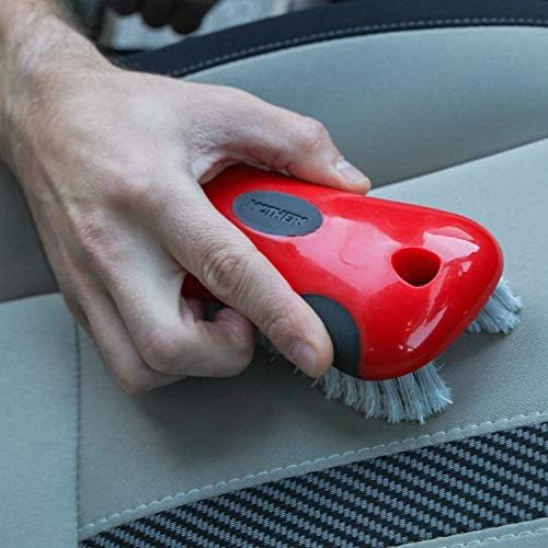 Mothers Soft Bristle Leather and Upholstery Car Cleaning Scrub Brush for Automotive, Home, Couch, Stain Remover, Red - Image 6