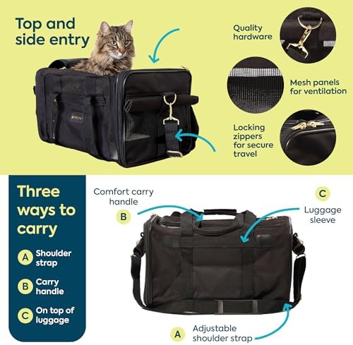 Sherpa Delta Airlines Travel Pet Carrier, Airline Approved & Guaranteed On Board - Black, Medium - Image 4