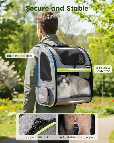 pecute XL Cat Backpack Expandable, Cat Carrier Backpack Acrylic Window - Image 5
