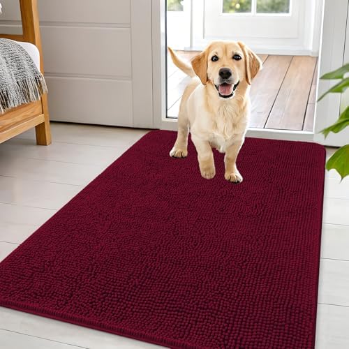 OLANLY Dog Door Mat for Muddy Paws 44x32, Super Absorbent Chenille Mud Mat by OLANLY
