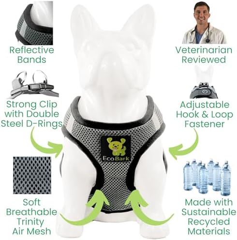 EcoBark Step in Dog Harness Reflective Soft Ultra Padded Mesh Dog Harnesses for XXS, XS, Small, and Medium Dogs Eco-Friendly Comfort Secure Halter No Pull Adjustable Pet Vest - Image 4