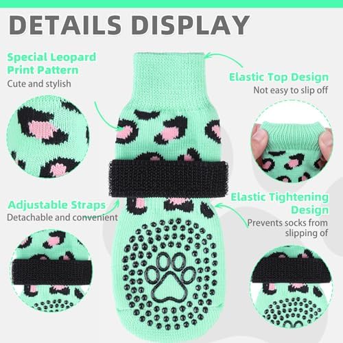 KOOLTAIL Dog Socks for Hot/Cold Pavement to Prevent Licking Paws,Dog Boots&Paw Protector for Hardwood Floors Anti Slip,Traction Control No Twist Grip Booties for Small Medium Large Senior Dogs M - Image 2