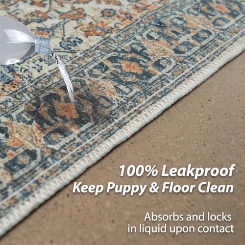 nunubaby Washable Pee Pads for Dogs, Stylish, Non-Slip and Leak-Proof Pee Pads. Reusable Potty Pads for Dogs for Crates and Floors.(Beige/Multi, 54" x54" ) - Image 4