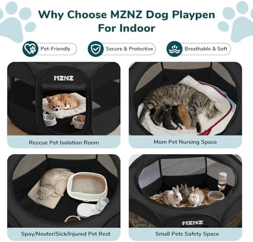 Dog Cat Small Animal Puppy Playpen Crate, Small, Whole Black - Image 3