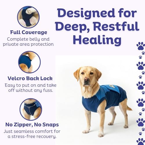 Surgi Snuggly Dog Surgery Recovery Suit, Cone Alternative, Spay/Neuter XL - Image 3