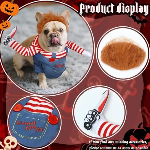 T2Y Dog Halloween Costumes, Chucky Dog Costume for Large Dog - Image 6