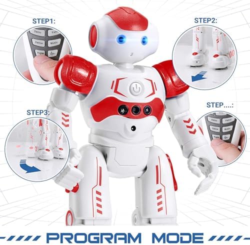 KingsDragon RC Robot Toys for Kids, Gesture & Sensing Programmable Remote Control Smart Robot for Age 3 4 5 6 7 8 Year Old Boys Girls Birthday Gift Present,Red - Image 6